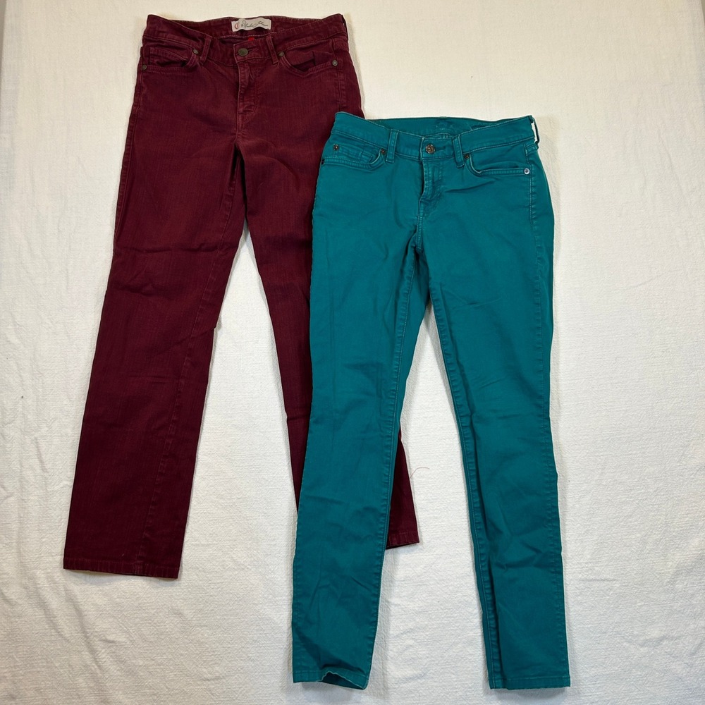 Lot of 2 CJ by Cookie Johnson Faith Straight & 7 For All Mankind Roxanne Jeans